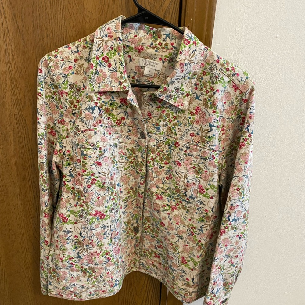 Christopher & Banks Floral Button Up Shirt